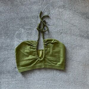 Urban Outfitters Olive Green Halter Top